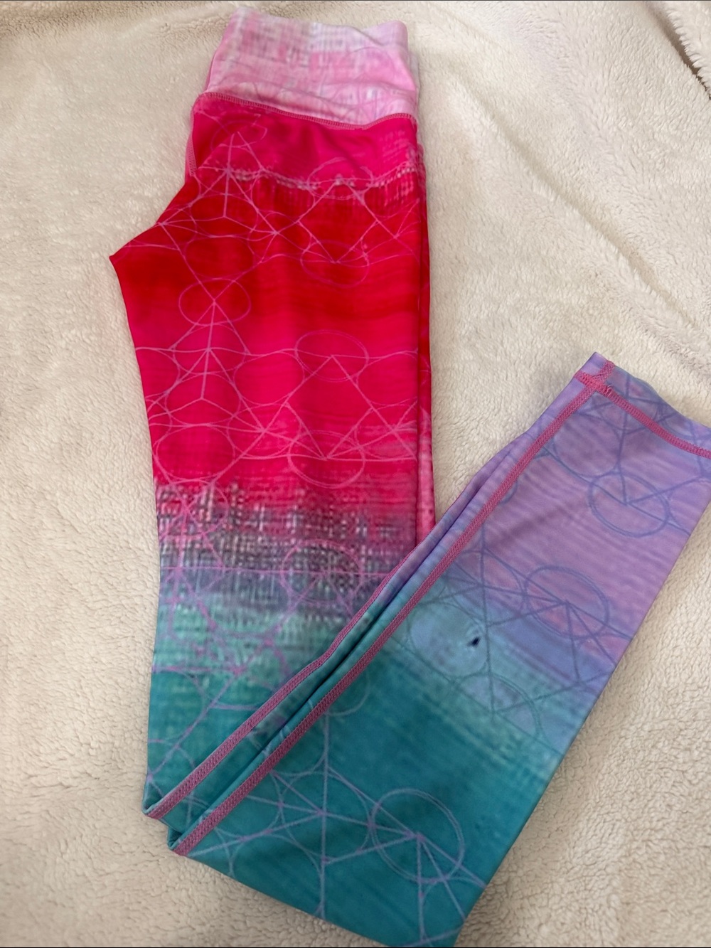 Ombre Pink to Teal Athletic Leggings